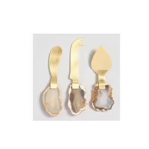 Mango de cerámica decorativo hecho a mano cuchillos de acero inoxidable para queso plateado para uso en la cocina del hogar - Product Image 3