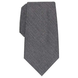 Cravatta Classica da Uomo Tasso Elba in Seta Grigia con Stampa Jacquard Floreale a Spina di Pesce, Stile Casual con Motivo a Pois, Taglia Regolare, Ideale per Regali - Product Image 1
