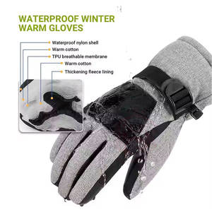 Fabricación de Pakistán, guantes de esquí deportivos con calefacción, guantes de esquí de cuero impermeables de invierno personalizados con dedo completo para hombres adultos - Product Image 4