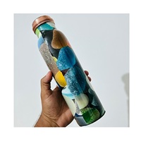 Bouteille d'eau en cuivre pur 1000 ml – Hydratation quotidienne, style de vie ayurvédique, détox, bien-être, fitness, yoga, voyage, gym, école, bureau, camping