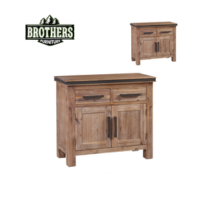 Buffet en bois de marque ATLAS de haute qualité 2 portes 2 tiroirs Chêne/Pin/Acacia - Product Image 1