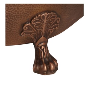 Bañera de cobre de lujo de alta calidad premium con patas, acabado de cobre y níquel, la mejor bañera para adultos de exportadores indios, juegos de baño - Product Image 2