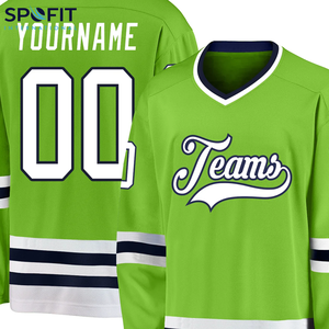 2025 nouveaux maillots de Hockey sur glace sublimés de meilleure qualité pour hommes avec Logo personnalisé 100% uniformes respirants à séchage rapide en Polyester - Product Image 5
