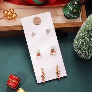 Boucles d'oreilles de Noël à la mode cloutées en alliage de diamants - Product Image 6