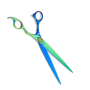 Tijera de aseo para mascotas personalizada, tijera de corte de pelo duradera de Color arcoíris y azul, tijera de aseo de acero inoxidable - Product Image 3