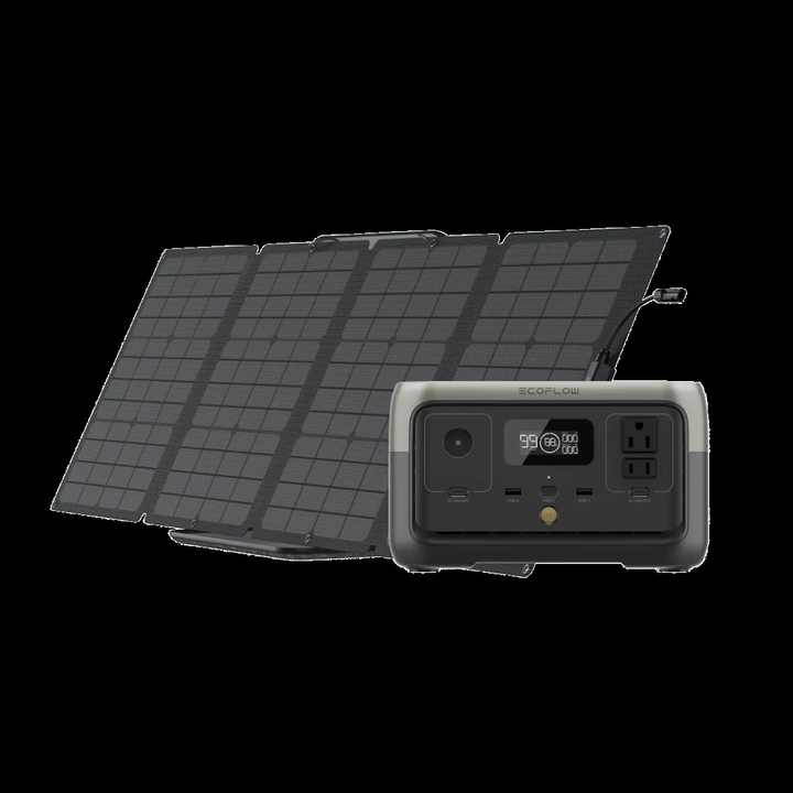 Ec oFl ow RIVER 2 Portable Power Station + 1110W Portable Solar Panel