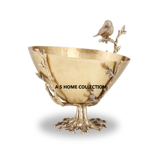 Último diseño de hoja de metal decorativo dorado más lujoso para servir frutero con bandeja - Product Image 5