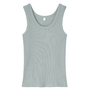 เสื้อกล้ามผ้าฝ้ายระบายอากาศได้ดีสำหรับผู้หญิงเสื้อครอปแฟชั่นลำลองสำหรับฤดูร้อนพิมพ์โลโก้เสื้อถักแบบถัก - Product Image 4