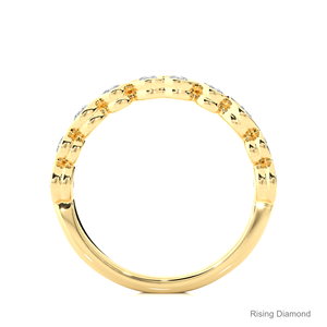 0,8 CTW corte redondo laboratorio cultivado oro amarillo boda banda media eternidad conjunto aniversario regalo anillos CVD diamante cortes - Product Image 2