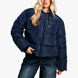 2025 nouveau arrivé sur mesure hiver Design élégant chaud épais teint coton léger bulle veste femmes surdimensionné Rivet - Product Image 3