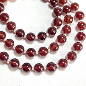 Cuentas de forma redonda lisa de granate de hessonita de calidad AAA, bola lisa de piedras preciosas Rojas naturales, suministros de abalorios al por mayor - Product Image 3