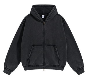 Pull personnalisé pull à capuche délavé à l'acide 100% coton grande taille hommes sweat à manches longues haut Vintage - Product Image 4