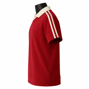 Camiseta Polo Roja Personalizada para Hombre, Cuello en Contraste, Ropa Deportiva Informal para Equipos, Fabricante Mayorista - Product Image 4