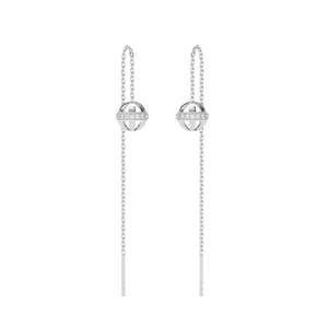 Boucles d'oreilles pendantes en argent sterling 925 avec motif boule - Product Image 1