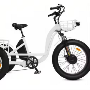 Triciclo Eléctrico para Adultos, Ruedas de 24 Pulgadas, 12 Velocidades, Batería de Litio de 12V, Marco de Aluminio, Freno de Disco en las 3 Ruedas, Batería Extraíble - Product Image 1