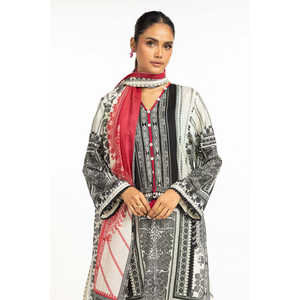 Traje Casual de 3 Piezas para Mujer en Color Beige con Estampado, Decoración Plizada y Cierre de Botones - Product Image 2