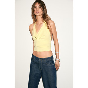 Chemisier court pour femme ETHIQUET NESLIVA à épaules dénudées, col halter et dos ouvert à fines bretelles - Product Image 2