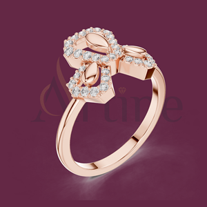 Anillo de moissanita de 14K con elegante diseño de Halo oculto Joyería de diamantes de lujo - Product Image 1