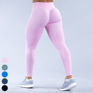 <b>Women's</b> Sports Workout Scrunch Butt Leggings Custom Logo High Waist Gym Fitness Pants Seamless Yoga with Elastic Waist Closure - Product Image 5