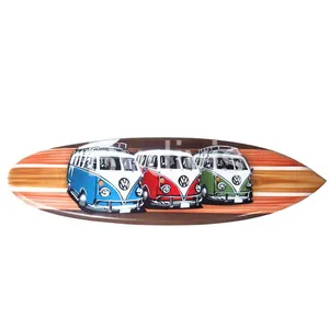 Toptan ahşap Surfboard ev dekorasyon tema VW araba, Airbrush boyama ile benzersiz Mini ahşap dekorasyon