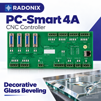 Contrôleur CNC Ethernet 4 axes RADONIX PC-Smart 4A pour le chanfreinage du verre et le traitement des bords de verre décoratifs