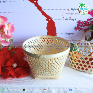 PRODUCTO SUPERIOR CESTAS DE REGALO DE BAMBÚ versátiles para crear hermosas exhibiciones y almacenamiento de cocina práctico Hecho en Vietnam - Product Image 6