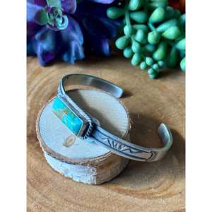 Rick Enriquez Kingman Turquoise & Sterling <b>Silver</b> Fashion <b>Cuff</b> <b>Bracelet</b> - Product Image 4