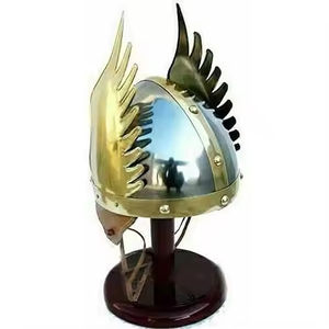 Casco de emperador de lujo de calidad Premium Medieval Norman Nasal King disfraz de Halloween forro de cuero ajustado timón - Product Image 2