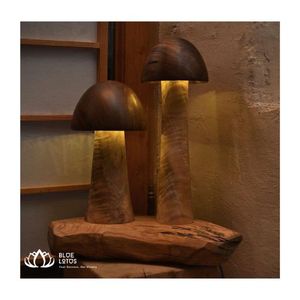 Lampe de table en bois simple de bonne qualité lampe en bois salon chambre hôtel chevet art décoration lampe de table bois Sky Pham - Product Image 6