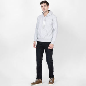 Custom High Street Fleece Fabric Hoodie for Winter, Heavy Thermal Plain Men's Hoodie OEM Breathable Warm Hooded Sweatshirt - Product Image 4