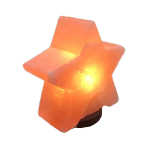 Lampe au sel de l'Himalaya rose en forme d'étoile sculptée par USB Artisanat naturel écologique pour la décoration de la maison Touche nautique et romantique - Product Image 1