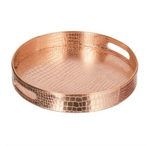 Plateau de service rond en cuivre Plateau de service de vaisselle avec poignée pour servir de délicieux plats Plateau de service en cuivre - Product Image 2