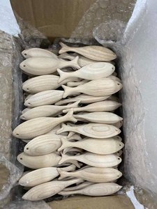 Poisson en bois non fini de couleur naturelle pour l'artisanat, décoration de la maison et de la chambre, bricolage, fait à la main, vente en gros - Product Image 6