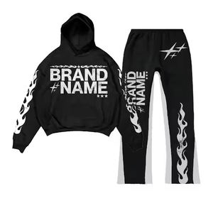 Qualité supérieure Logo personnalisé 100% coton Prix de gros Vintage Acid Wash Style tendance Survêtement lourd pour hommes - Product Image 4