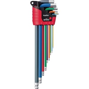 ชุดไขควงหกเหลี่ยม ErgoStar Holder 10 ชิ้น ขนาด 1.5-10 มม. พร้อมหัวบอล WIHA แบบมีรหัสสี - Product Image 1