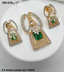 CONJUNTO DE COLGANTE DE DIAMANTE americano COLGANTE AMERICANO TRADICIONAL Y CONJUNTO DE COLGANTE CLÁSICO CHAPADO EN PLATA PARA MUJER Y NIÑA Y CONJUNTO DE JOYERÍA - Product Image 2