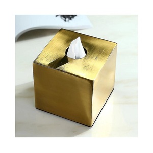 Boîte à mouchoirs en acier inoxydable artisanale, décoration de table, porte-mouchoirs en papier argenté pour la maison et les mariages - Product Image 5