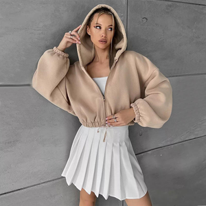 Sudaderas con capucha cortas únicas para mujer Fabricante personalizado Sudaderas con capucha cortas personalizadas para mujer Precio directo de fábrica - Product Image 6