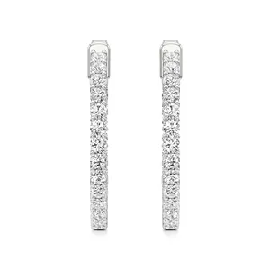Boucles d'oreilles créoles Radiance Inside-Outside Diamond - Product Image 1
