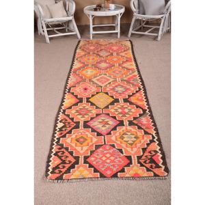 พรมตุรกีวินเทจ, พรมปูพื้นขนาด 2.9x10.7 ฟุต, พรมขนสัตว์สีน้ำตาลส้ม - Product Image 1