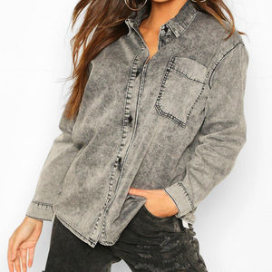 Chemises en jean à bas prix pour femmes en chemises décontractées légères Taille sur mesure OEM personnalisée - Product Image 1