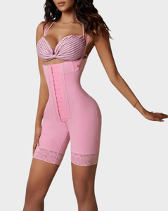 Mermaid Silhouette Rib-Height Deluxe Rosé Midleg Hooks Doble compresión Triangle Shorts Fajas Colombianos Cintura abierta en el pecho - Product Image 1