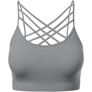 Soutien-gorge de sport dos nu sans couture pour femme, logo personnalisé, haut de fitness élastique, yoga, soutien-gorge de sport pour femme, nouveauté 2025 - Product Image 1