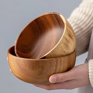 DINNER NATURAL BEST WOODEN BOWL SALAD BOWL <b>Set</b> Different Sizes of Wood Bowl <b>Set</b> for Restaurant Kitchen handmade - Product Image 1
