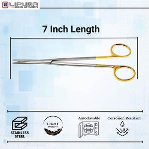 Ciseaux Metzenbaum incurvés de haute qualité de 7 pouces, instruments chirurgicaux dentaires manuels avec norme de sécurité MOL - Product Image 4