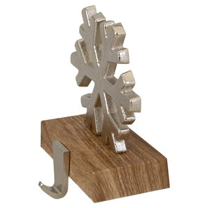 Best Sale Metal Snowflakes with Wood Base Hanging Christmas Decorations Stockholder - Product Image 6