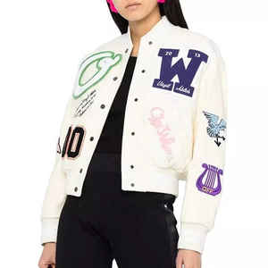 2025 Custom New Men Leather Sleeves Embroidered Chenille Patches Varsity Jacket Letterman Baseball College Jacket - Product Image 4