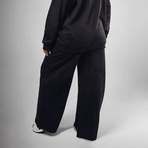 Heavyweight 100% Cotton Wide Leg Ladies Sweatpants Heavyweight 500GSM Cotton Fleece Warm <b>Trouser</b> Oversized <b>Women's</b> Sweat Pants - Product Image 4