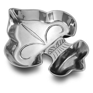 Hot Selling Luxury Modern Aluminum Leaf-Shaped Serving Tray Dual Section Metal Platter for Snacks Appetizers <b>Sliding</b> Divided - Product Image 1