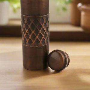 Botella de agua de cobre puro de estilo clásico de alta calidad Premium embalaje elegante doble pared para beber directamente para adultos HF - Product Image 4